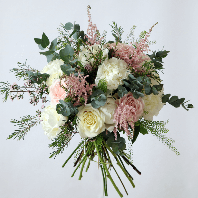 Pink and white bouquet white and pink peony bouquets with astillbe