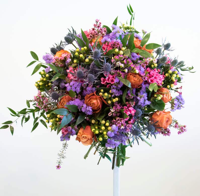 Frankfurt Purple, pink and orange bouquet