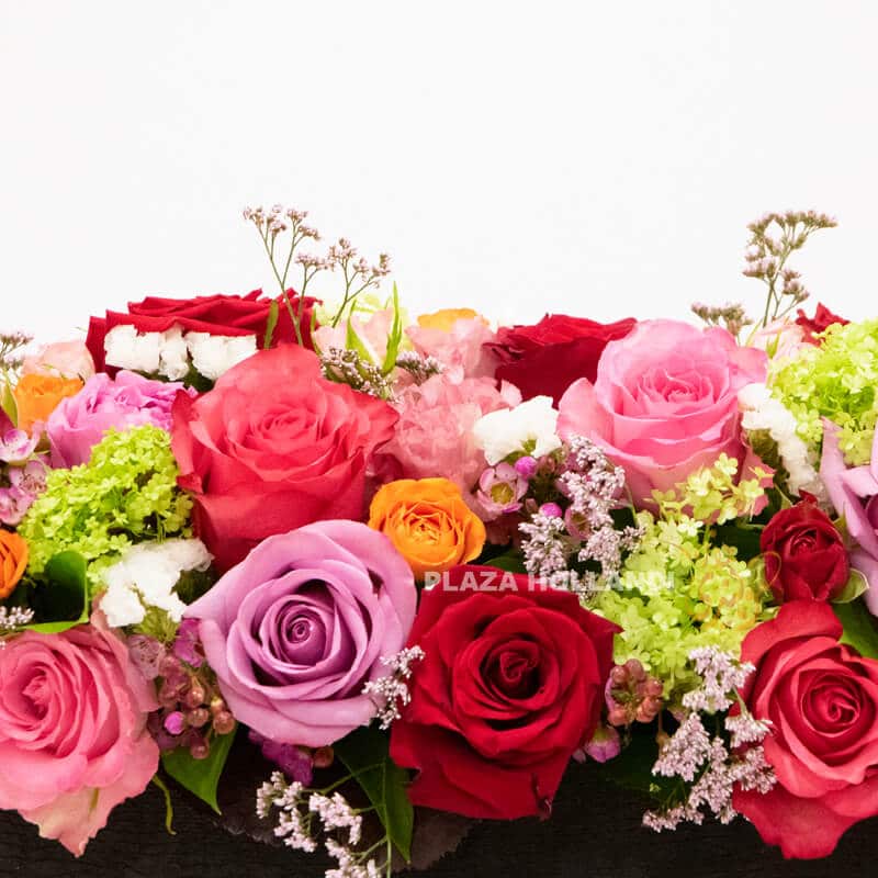 AR 06 Mixed rose colour lung and low arrangement