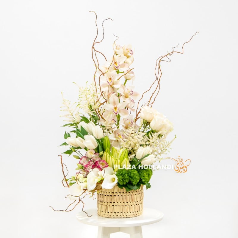 1 Basket arrangement of flowers