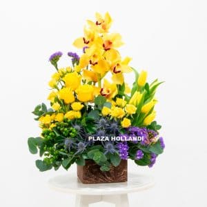 Home 34 Purple and yellow flower arrangement