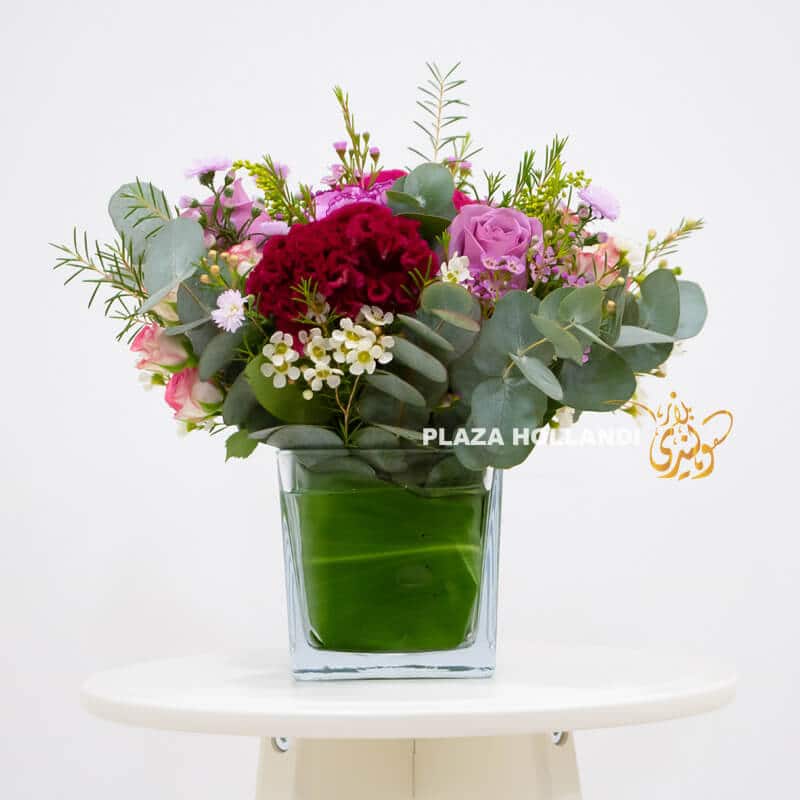 A3 purple flower arrangement