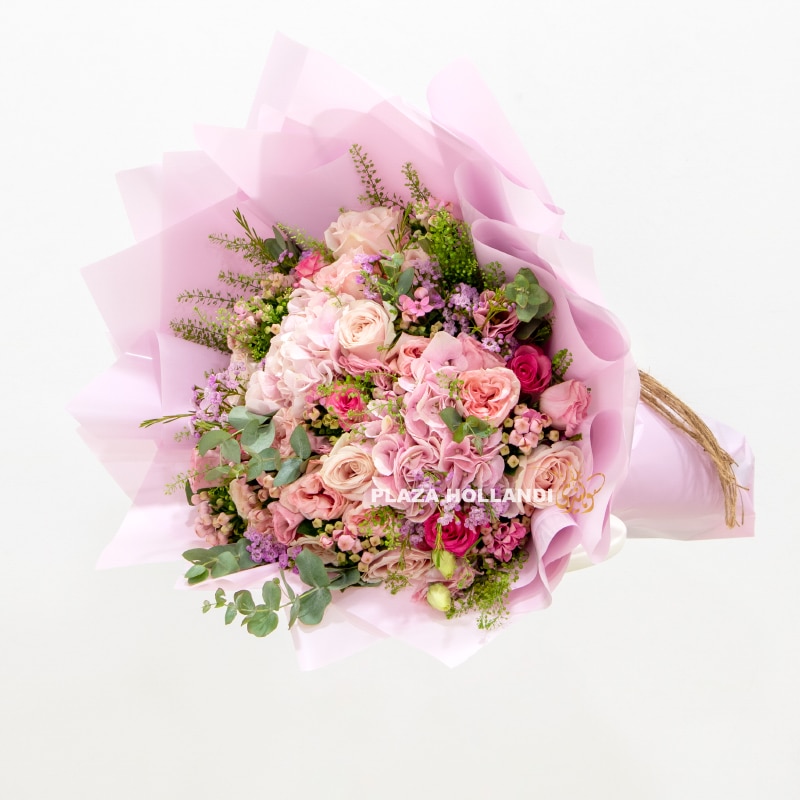 1.3 pink flower bouquet for breast cancer awareness month