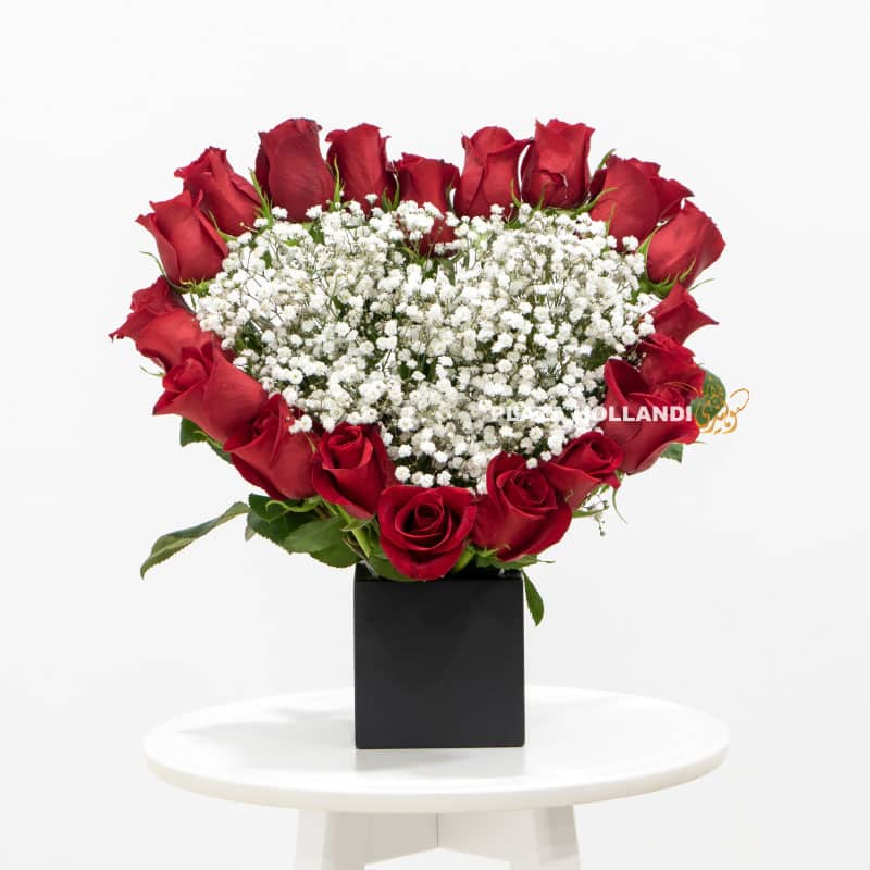 12 A heart shaped arrangement in a black box