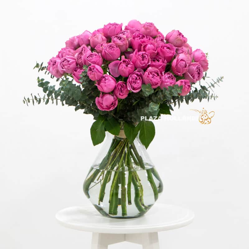 2 Misty bubble spray roses in a vase