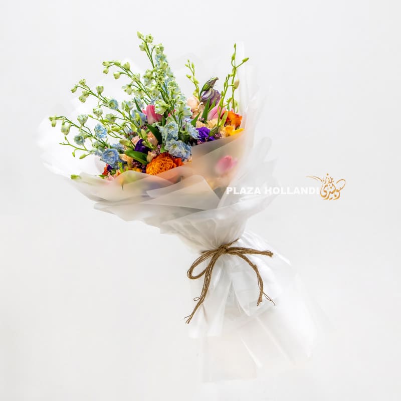 2 Multi coloured bouquet of flowers