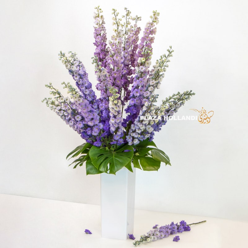 1.3-1 purple delphinium flower arrangement