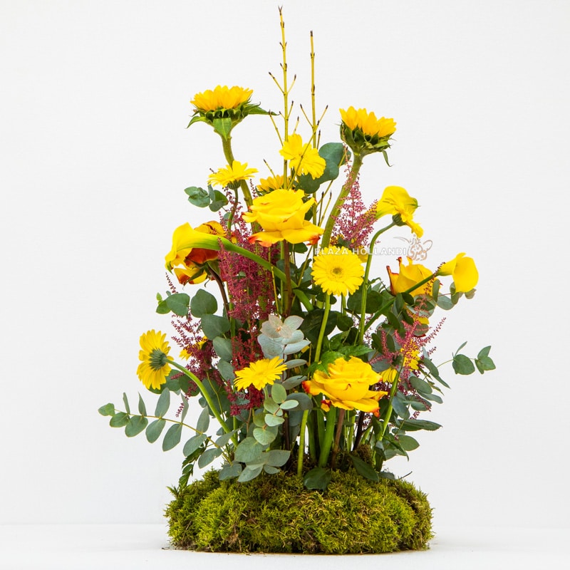 2 (4) yellow secret garden flower arrangement