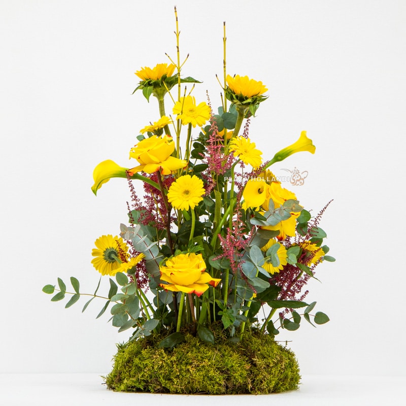 2 (5) yellow secret garden flower arrangement