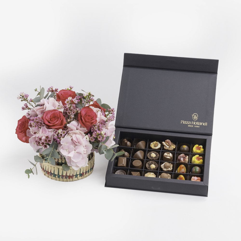 PH-VDC-18 Mixed Flowers Basket Delight - 24pcs
