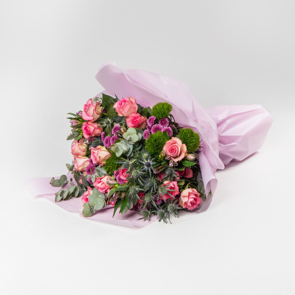 QAR - 750 .2 Pink Rose and Alstroemeria Bouquet