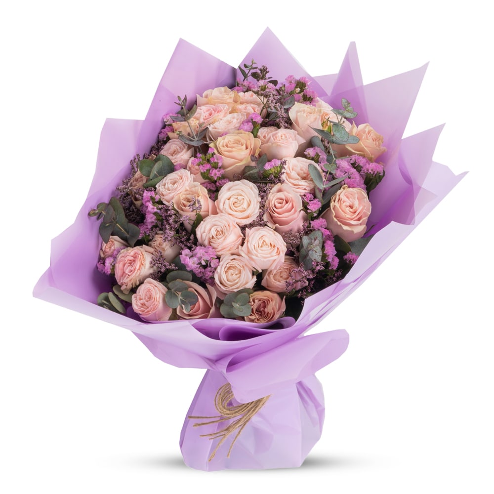 C1 Peach Spray Roses Bouquet