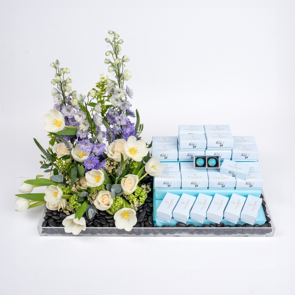 1.1.2 newjpg Baby Boy: Tulips with Peanut Butter Filled Chocolates