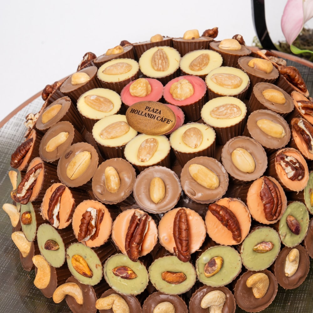 3.3 Pink Gerbera and Tulip Celebration with Nuts and Chocolates