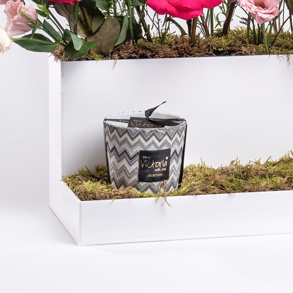 1.2 Radiant Rose and Wax Flower Arrangement