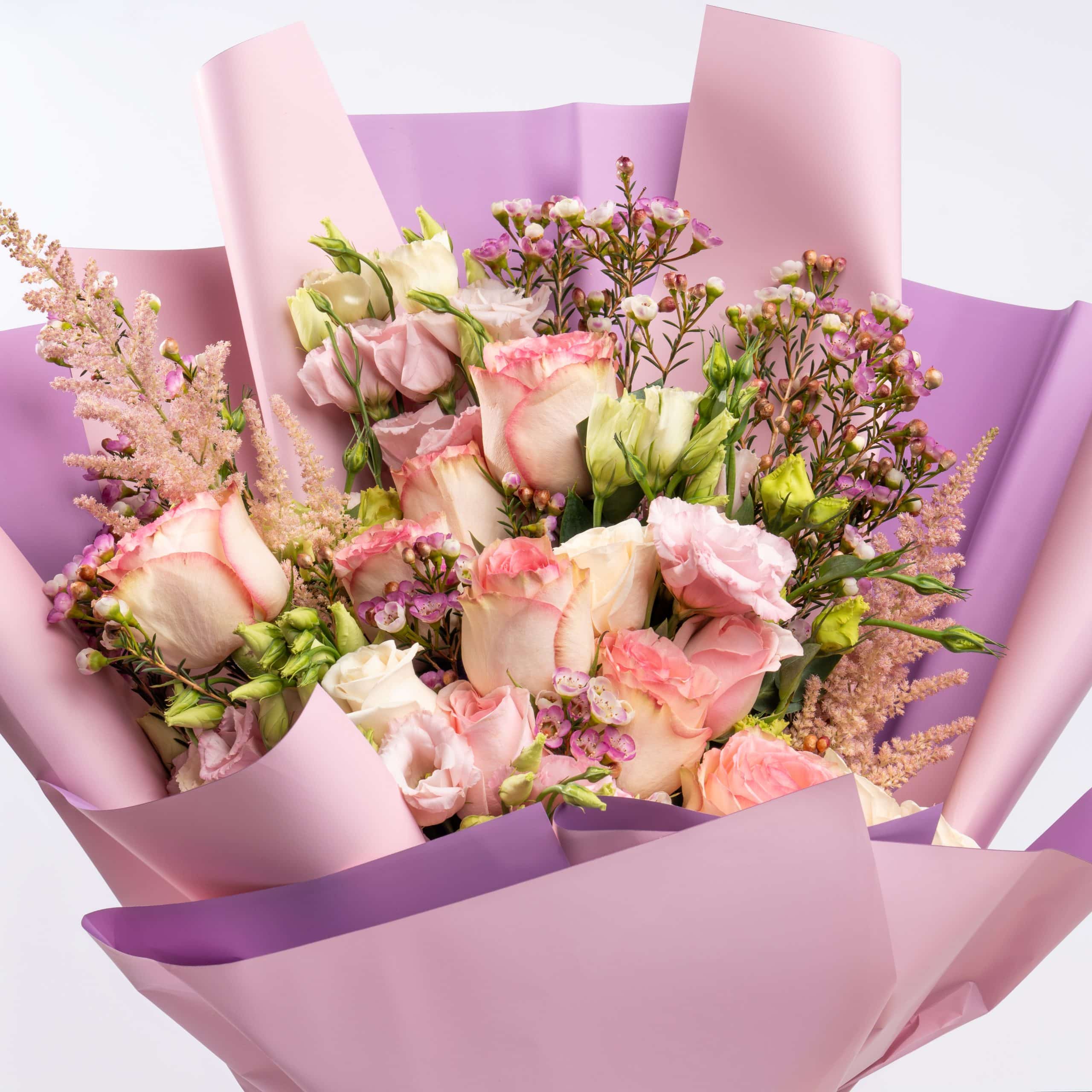 1.3 Eustoma and Rose Garden Bouquet