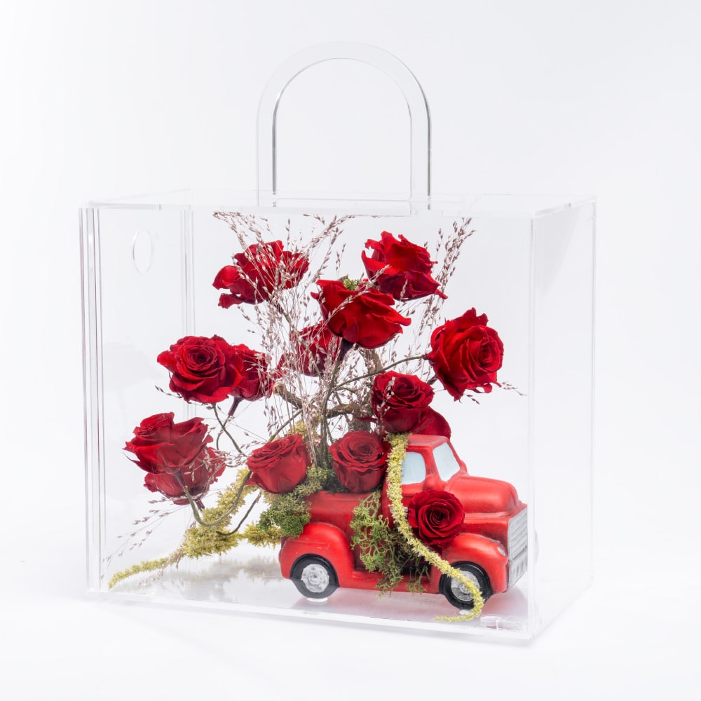 5 Forever Red Rose Display
