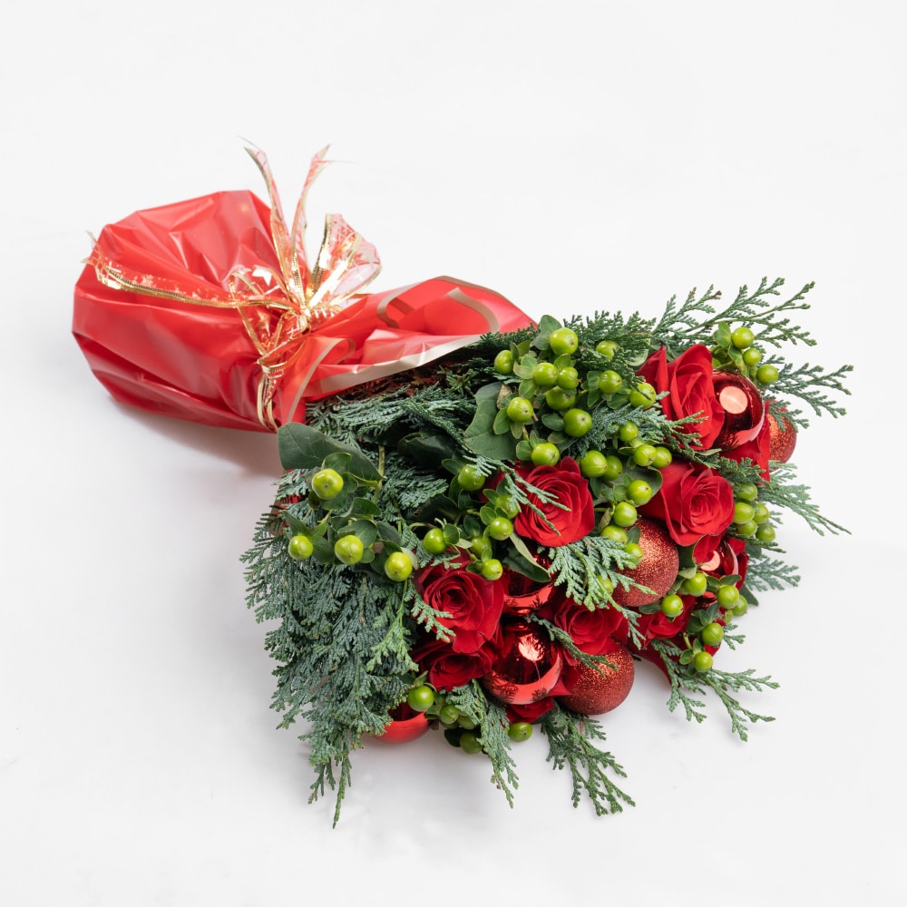 1.3 Sparkling Christmas Bouquet with Red Touches