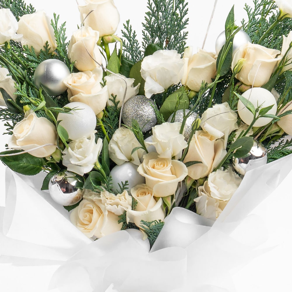 2.2 Sparkling Christmas Bouquet with White Touches