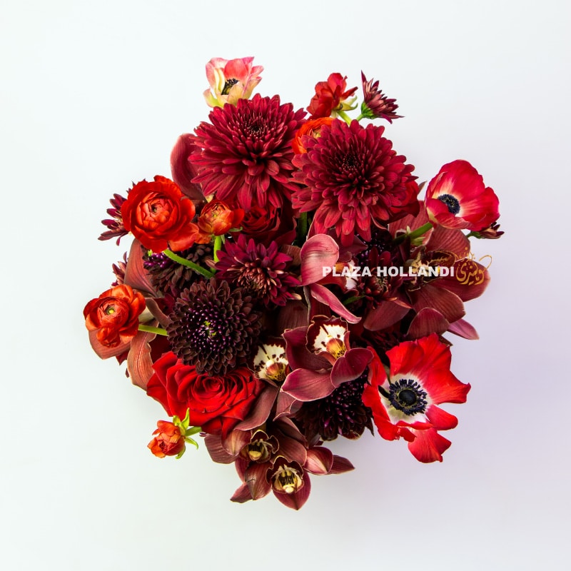 3.3 Red & Maroon Crimson Bloom Arrangement in a Pot