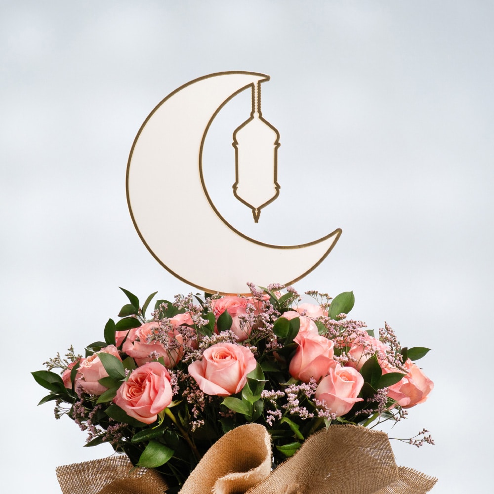 29.2 Dreamy Garden Roses Under the Crescent Moon with Lantern