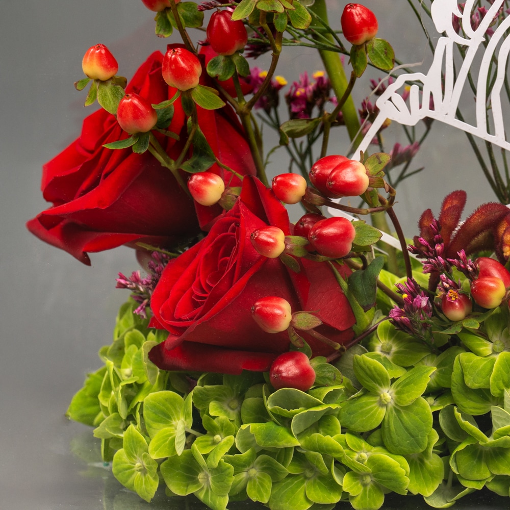 7.3 Red Roses & Hypericum-Enchanted Crimson Garden