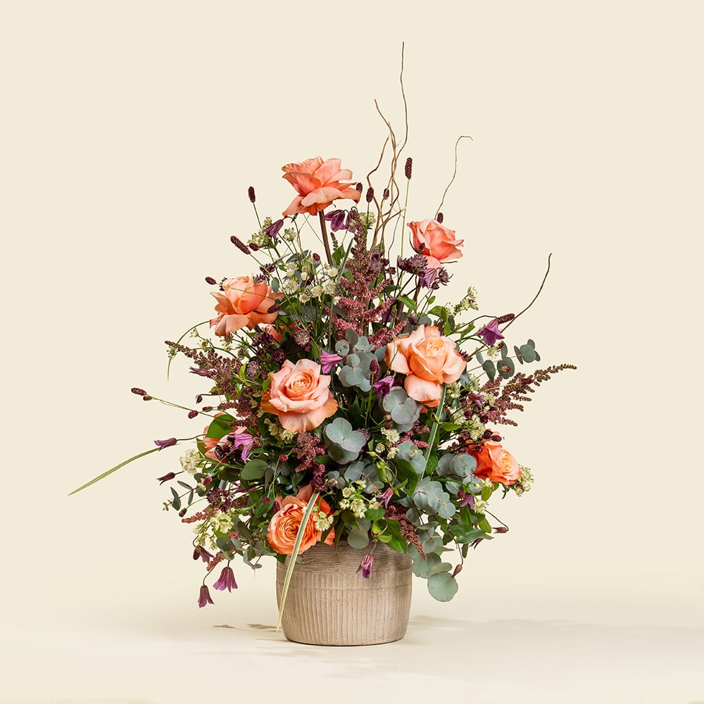 10.2 Roses, Eucalyptus & Astilbe Floral Pot