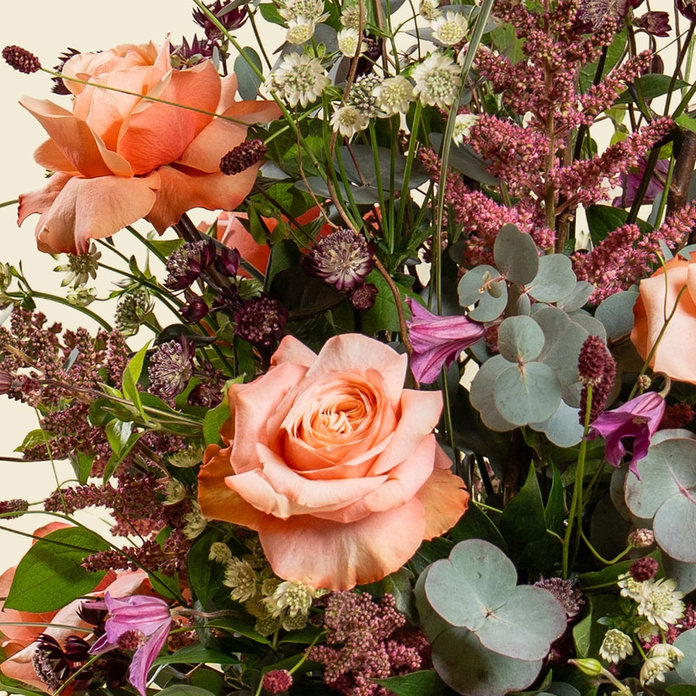 10.3 Roses, Eucalyptus & Astilbe Floral Pot