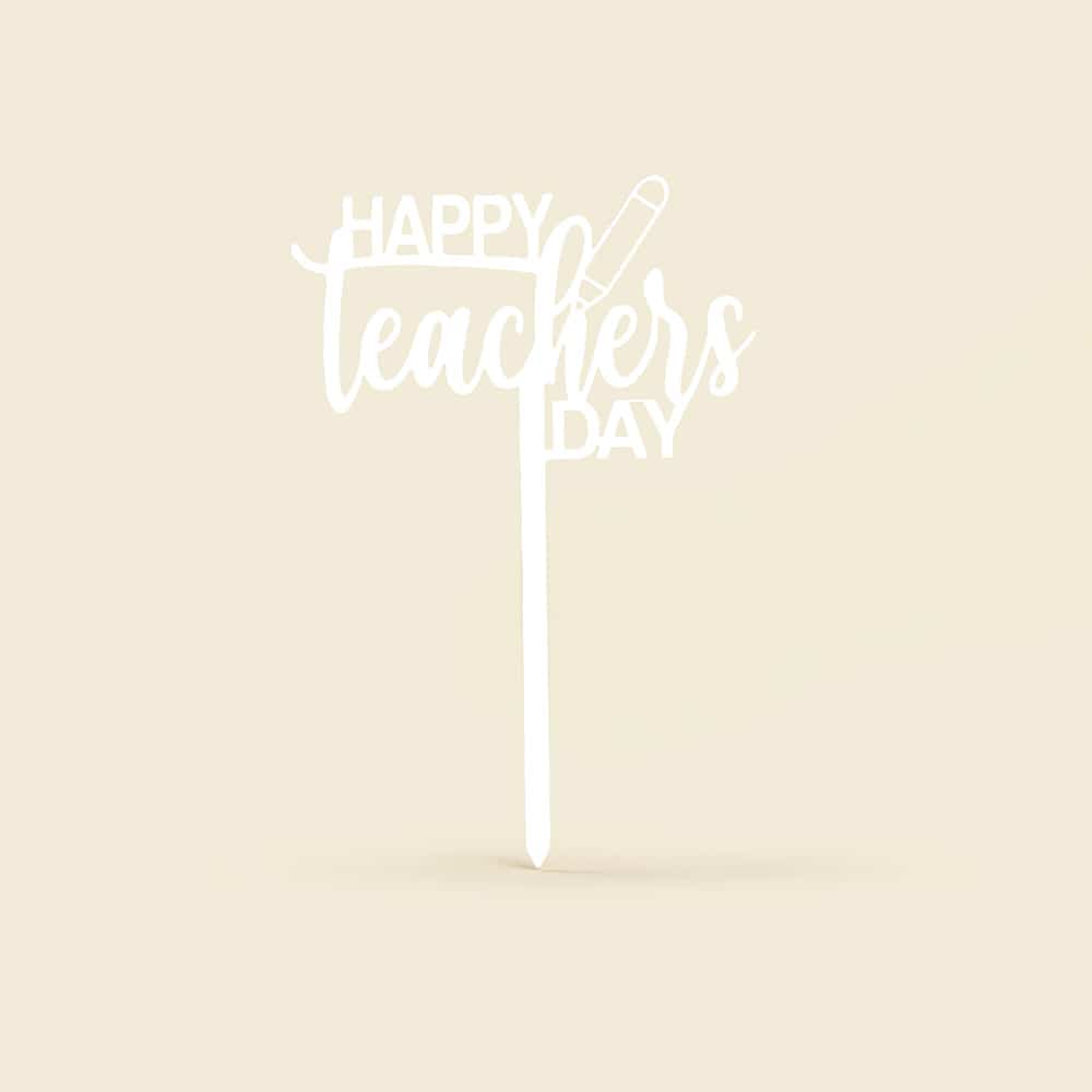 12 Happy Teacher’s Day Acrylic White Tag