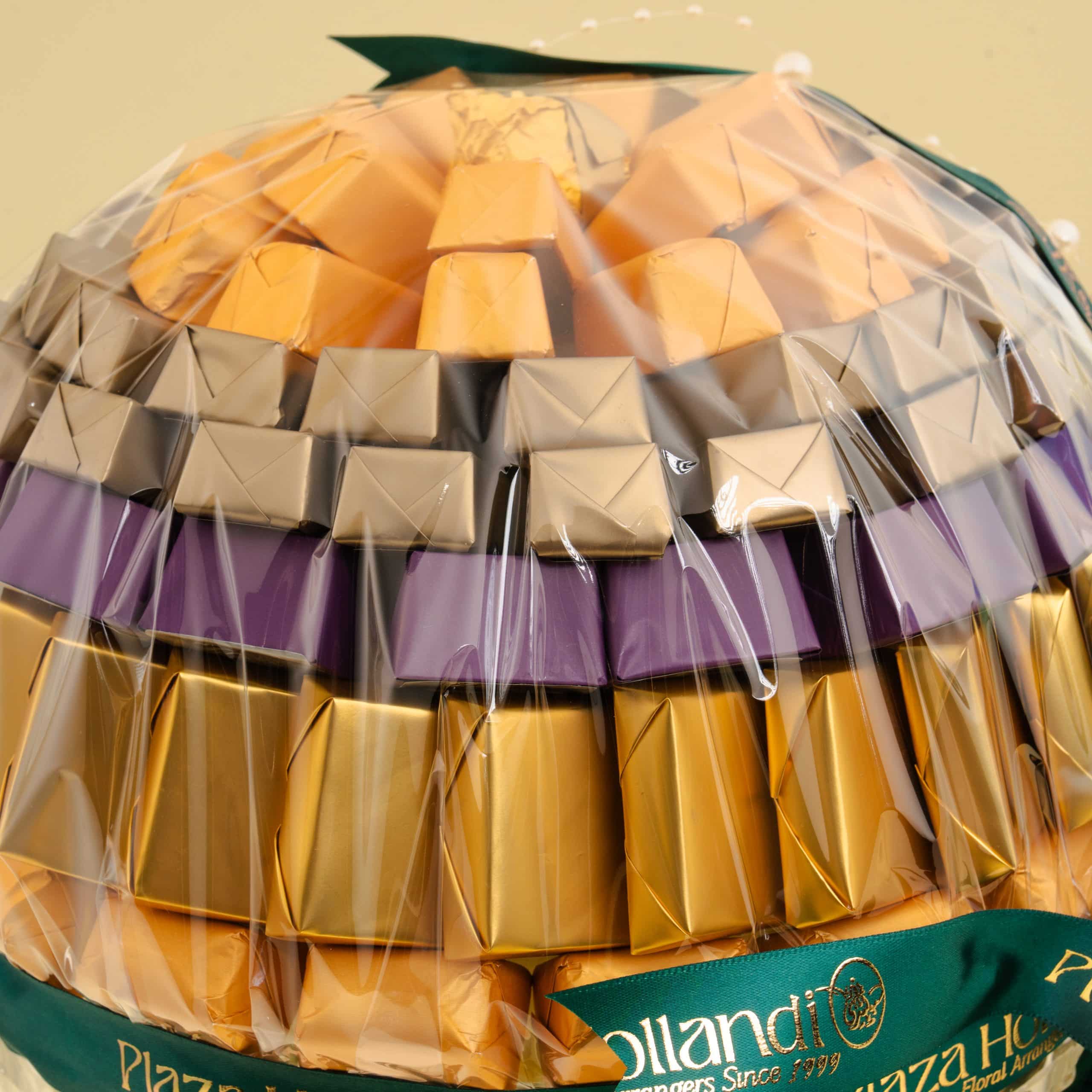10.2 Royal Chocolate Centerpiece in Diamond Cut Glass Pedestal Bowl – 1.75 Kg