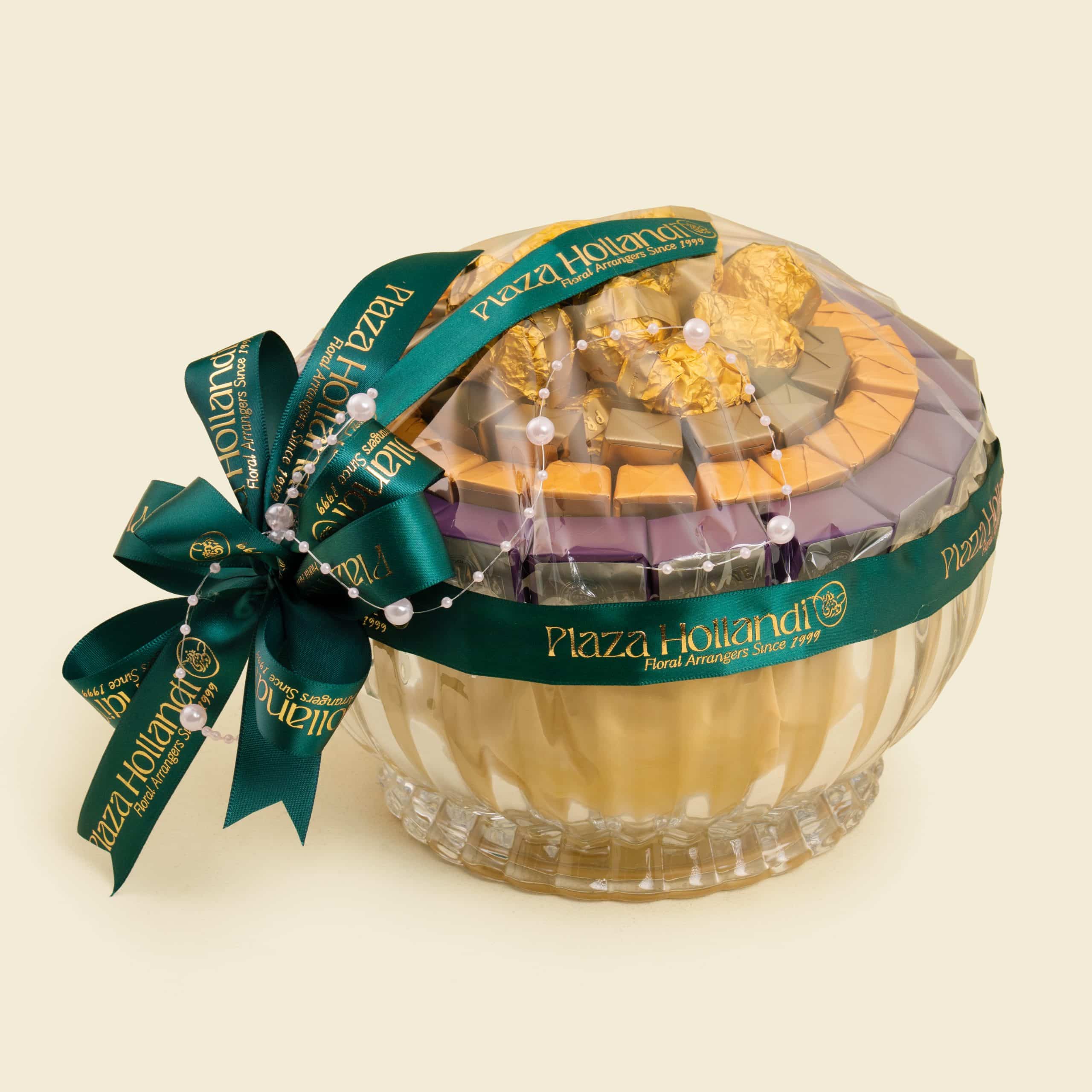 5 Luxury Assorted Chocolate Arrangement in Glass Bowl