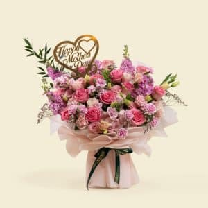 Mother’s Day Pink Roses & Carnations Bouquet – Plaza Hollandi